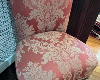 17. Pair of Antique Slipper Chairs on Casters (18" x 16" x 33")