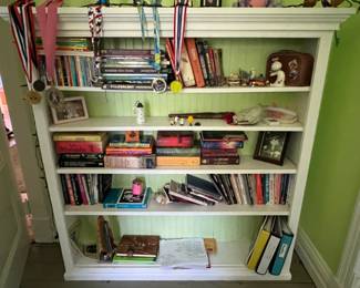 110. White 5 Shelf Bookcase (57" x 12" x 57")