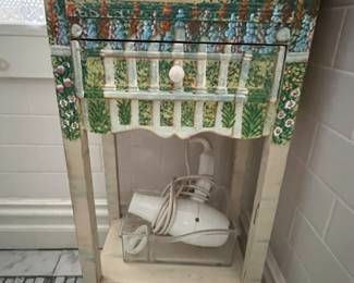 102b. Handpainted 2 Drawer Side Table