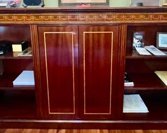 74. Bookcase/Sideboard w/ Inlay Detail (98" x 14" x 48")