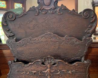 23. Antique Carved Letter Holder (16" x 4" x 15")