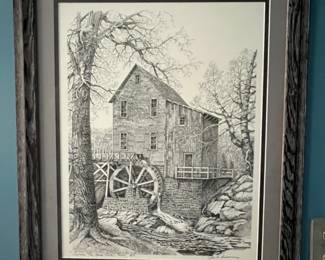 102. Signed Lithograph by John R Swanson "The Glade Creek Mill West Virginia" 146/280 (22" x 27")