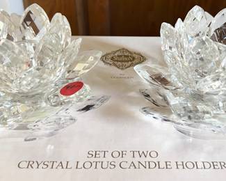 Crystal Lotus Candle Holders