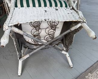 136. Pair of Antique Wicker His & Her Chairs