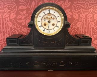7. Ball Black & Co. Metal Mantle Clock (21" x 6" x 13")