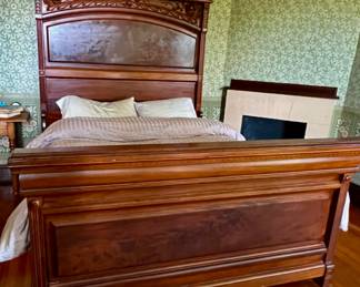 81. Antique Carved Queen Bed (84"h)
