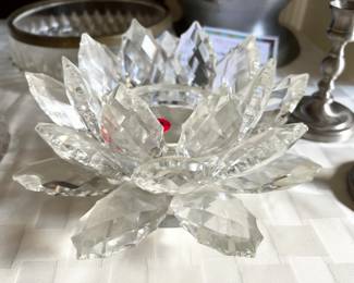 Large Crystal Lotus Holder