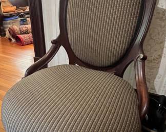 19. Antique Victorian Chair w/ Carved Frame (26" x 31" x 43")