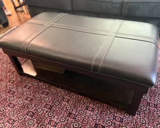 56. Leather Top Bench/Coffee Table (46" x 27" x 17")