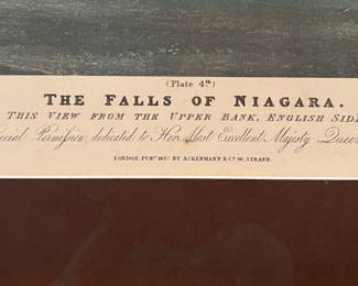 8. "The Falls of Niagara" Print Engraved by C. Hunt (33" x 26")