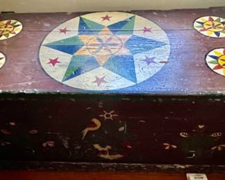 100. Vintage Painted Amish Trunk (42" x 18" x 18")