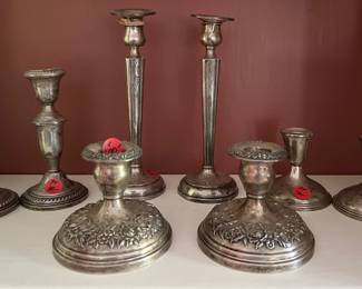  4 Pair of Sterling Silver Candlesticks