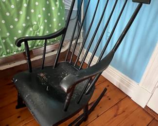 130. Black Painted Rocking Chair (23" x 30" x 39")