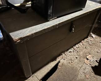 131. Antique Trunk Owned By Captain W Olmsted (46" x 23" x 20")