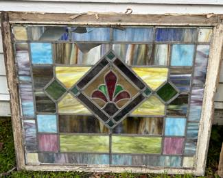 132a. Stain Glass Window (37" x 30") (as is)