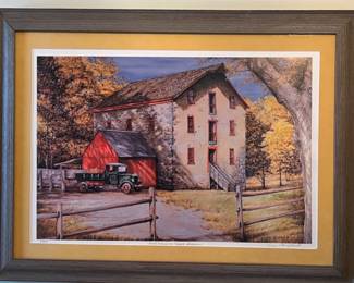 87. Signed Lithograph of Mendham Cider Mill by Dan Campanelli 34/100 (35" x 25")