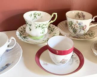 Porcelain Teacups and Saucers