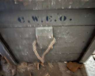 131. Antique Trunk Owned By Captain W Olmsted (46" x 23" x 20")