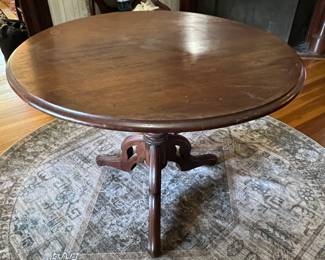 18. Antique Pedestal Table (35" x 27")