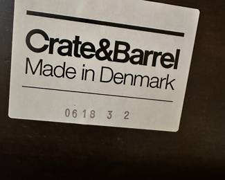 #1 - $750.00 - Crate & Barrel table with 6 chairs and one leaf 29H x 80L x 38W  Leaf is 21 x 38 chairs are 34H x 16W chair seat 18H