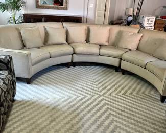 #7 - $ 1000.00 - 3 piece sectional, curved sectional (row Furniture made in USA) outside section 80L x 34H x 42W middle section 77L x 34H x 42D