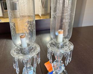 #37 - $140.00 - Crystal Pair Lamps