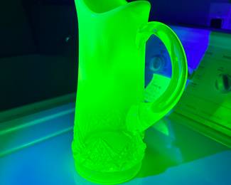 #42 - $70.00 - UV Uranium Vaseline glass water picture