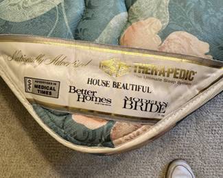 #32 - $150.00 - Queen bed, with white covered head board 45H x 62L