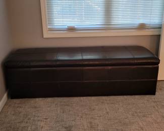 FAUX LEATHER LONG EXCELLENT CONDITION STORAGE OTTOMAN $75