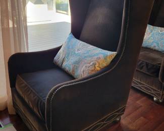 Blaine Collection by Bernhardt Velvet - High Wing Back $250 EACH
Construction: Sinuous Spring
Cushion: Luxe Down
Dimensions: 54" H x 30" W x 41- 1/2" D