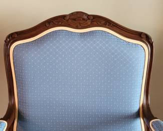 CALICO CORNERS CUSTOM FURNITURE - FRENCH PARLOR CHAIRS WITH ACCENT PILLOWS(THESE WERE CUSTOM ORDERED AND IN LIKE NEW CONDITION WITH GREAT COLORS) $100 EACH