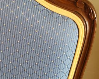 CALICO CORNERS CUSTOM FURNITURE - FRENCH PARLOR CHAIRS WITH ACCENT PILLOWS(THESE WERE CUSTOM ORDERED AND IN LIKE NEW CONDITION WITH GREAT COLORS) $100 EACH