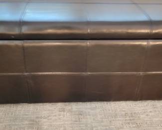FAUX LEATHER LONG EXCELLENT CONDITION STORAGE OTTOMAN $75