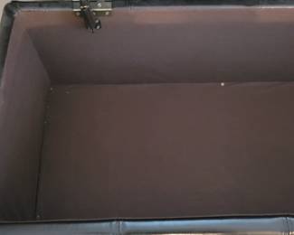 FAUX LEATHER LONG EXCELLENT CONDITION STORAGE OTTOMAN $75
