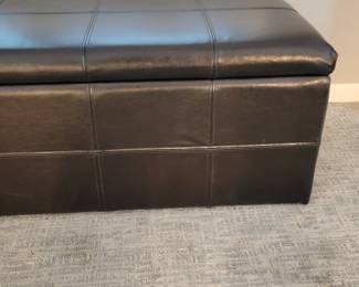 FAUX LEATHER LONG EXCELLENT CONDITION STORAGE OTTOMAN $75