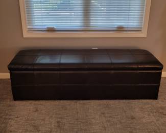 FAUX LEATHER LONG EXCELLENT CONDITION STORAGE OTTOMAN $75