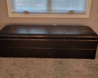 FAUX LEATHER LONG EXCELLENT CONDITION STORAGE OTTOMAN $75