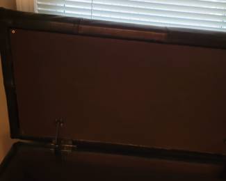 FAUX LEATHER LONG EXCELLENT CONDITION STORAGE OTTOMAN $75