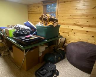 Ping pong table 
 Oversize bean bag chair
Camping stuff 
 