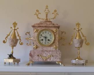 Pink marble wind clock