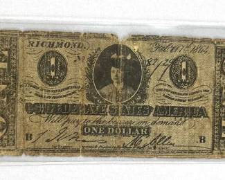1864 Richmond, VA Confederate $1 Note