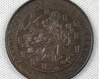 1904 Netherlands 2-1/2 Cent, Nice Details