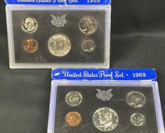 1968 & 1969 Proof Coin Sets w/ 40% Silver JFK