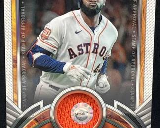 Yordan Alvarez #/199 Jersey Relic Stamp of Appr.