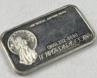 1oz Silver Bar .999, Suitable for Engraving