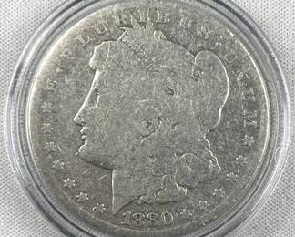 1880 Morgan Silver Dollar, US $1 Coin