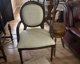 Antique chair with ottoman