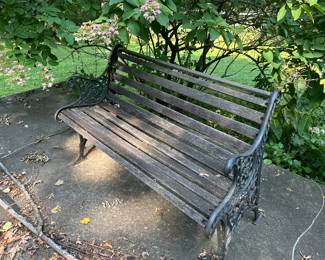 Cast iron framed bench
