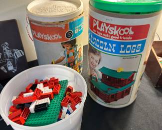 Vintage Legos, Lincoln Logs and Building Blocks
