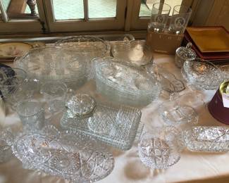 Candy dishes, butter dishes, crystal